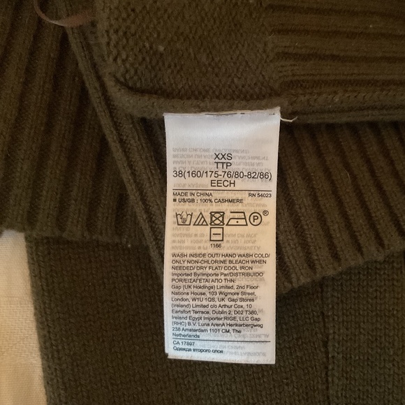 Banana Republic cashmere Johnny collar sweater xxs - Picture 6 of 8